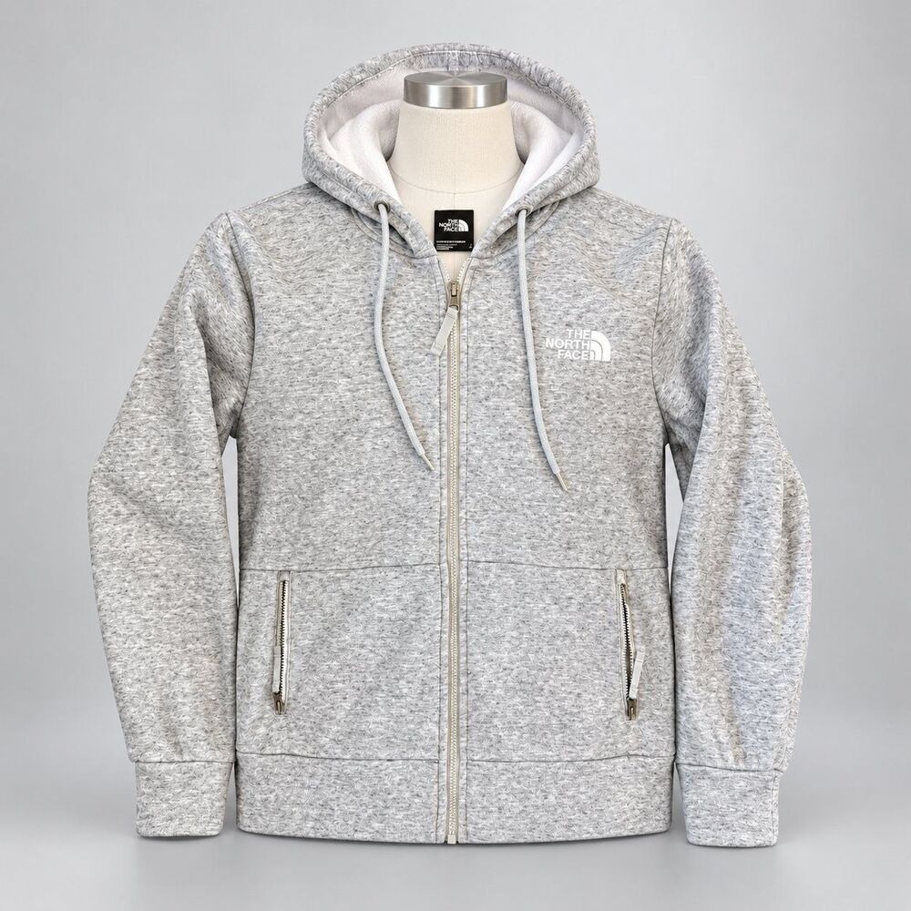The North Face Hoodie Womens S Gray Full Zip Embroidered Hooded